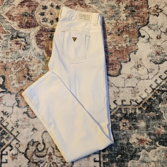 Guess Jeans Daredevil Skinny Leg White Denim With Stretch Size 28 - Picture 3 of 10